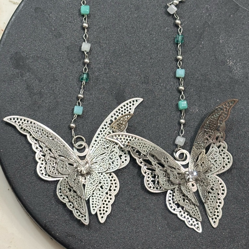Elegant Silver Butterfly Earrings